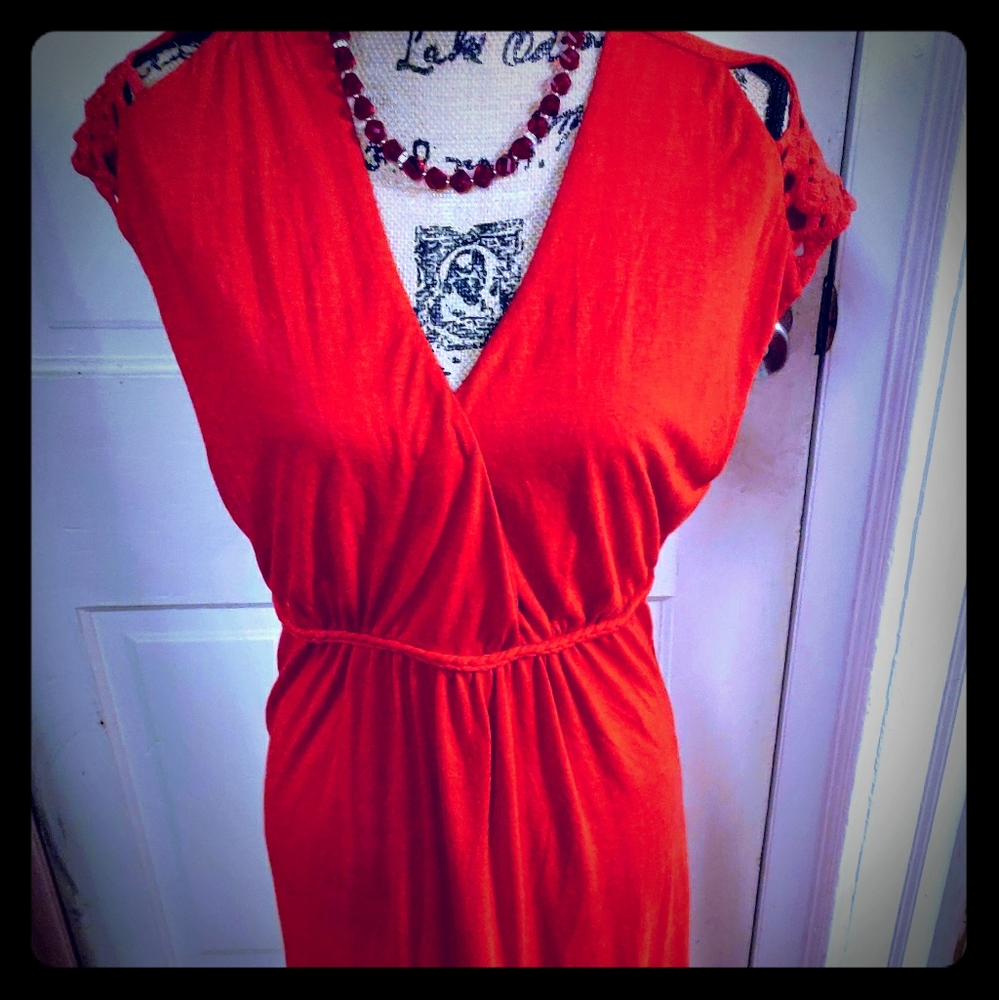 🌹Gorgeous Vibrant Red Maxi Dress Unique!🌹